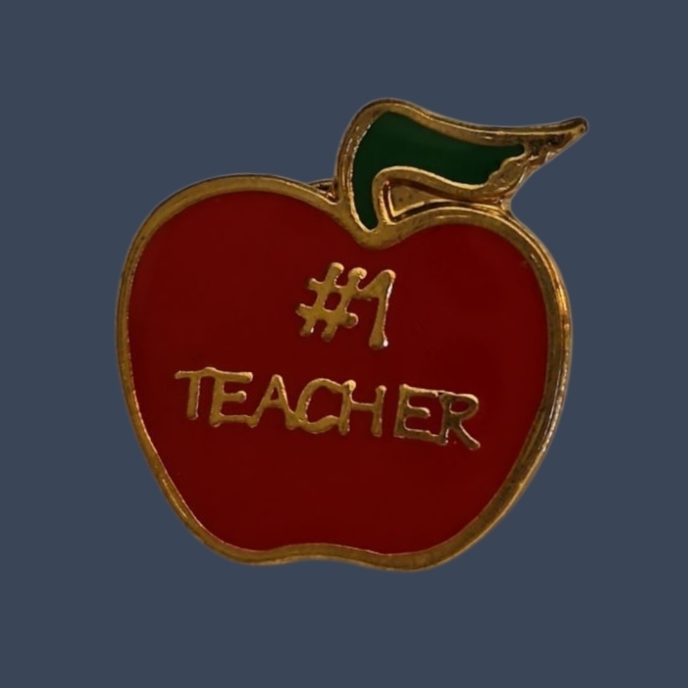 3/$30 Vintage #1 Teacher Apple Lapel Hat Pin